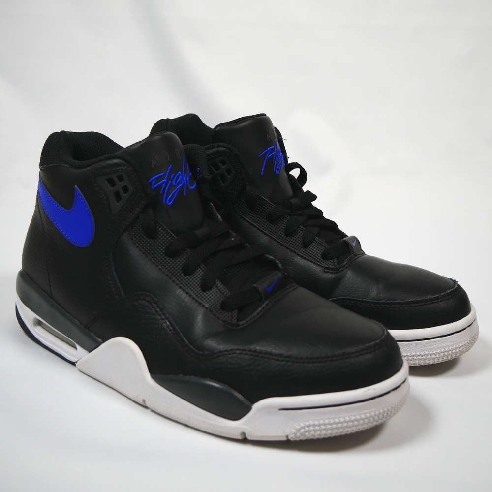 Nike Air Flight Legacy Kids Black Blue White High Top Sneakers BQ4212-001